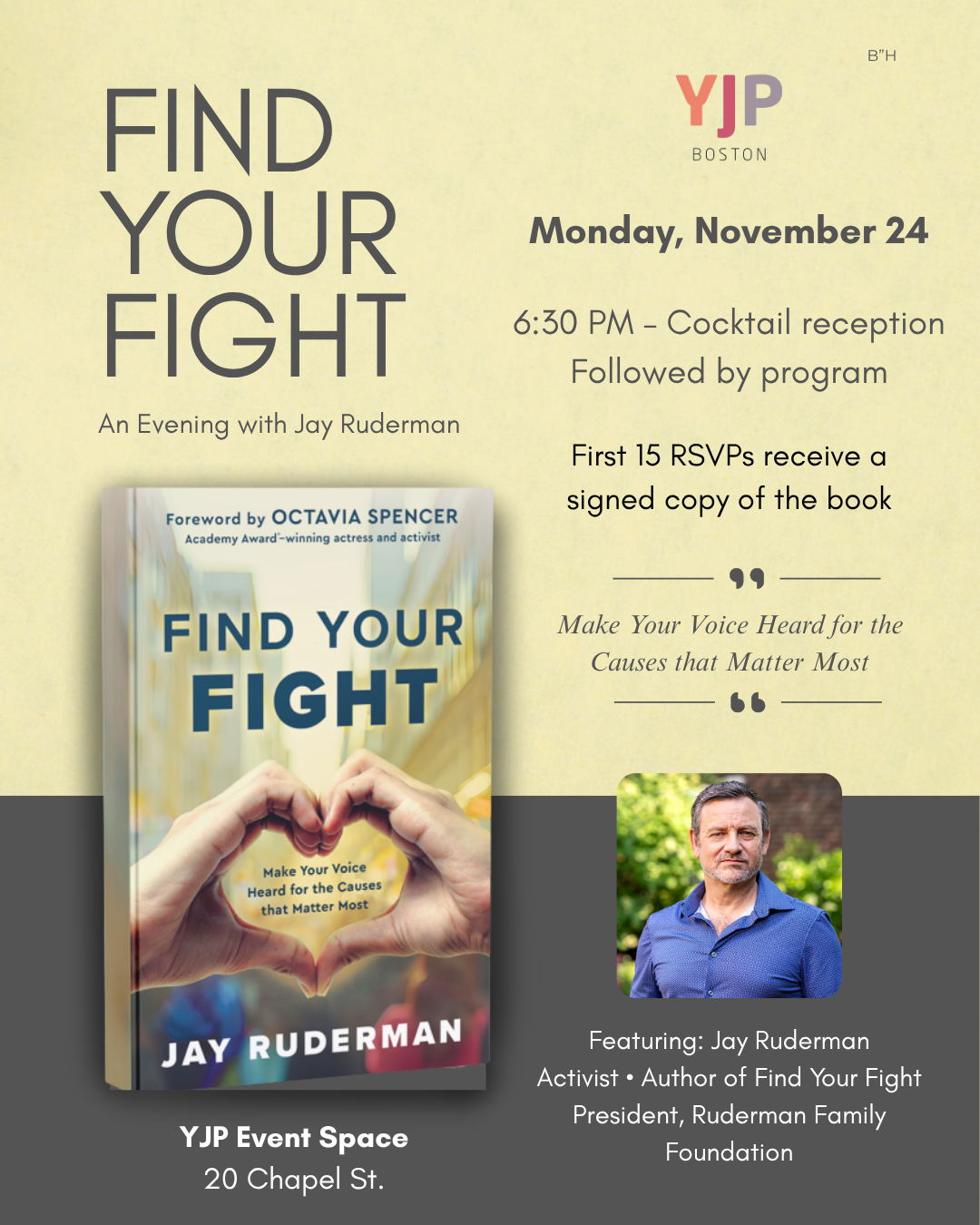 Find Your Fight Book Event with Jay Ruderman | YJP Boston